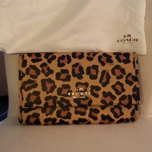 Coach Leapord Leather Clutch
